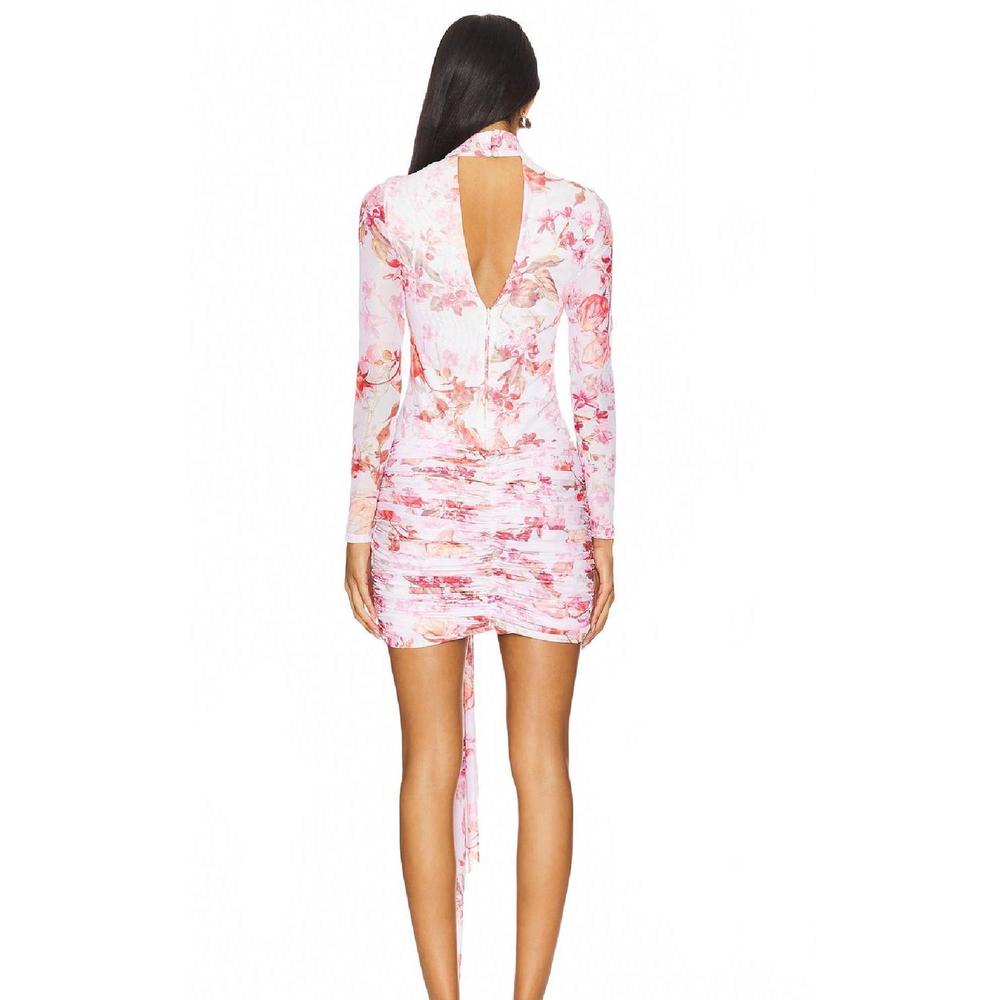 NEW PATBO floral haze stretch tulle mini dress in pink - Picture 3 of 4